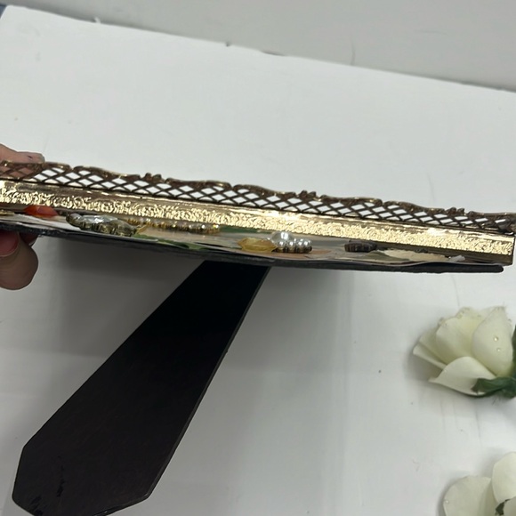 Vintage Maximalist MCM Decor Orange Floral - Picture 7 of 12